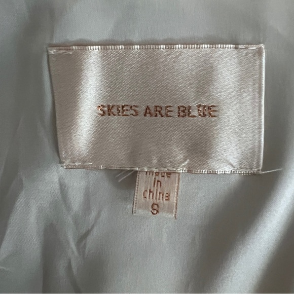 Skies Are Blue Cream Brown Faux Fur Open Vest High Low Size Small EUC - Picture 4 of 6